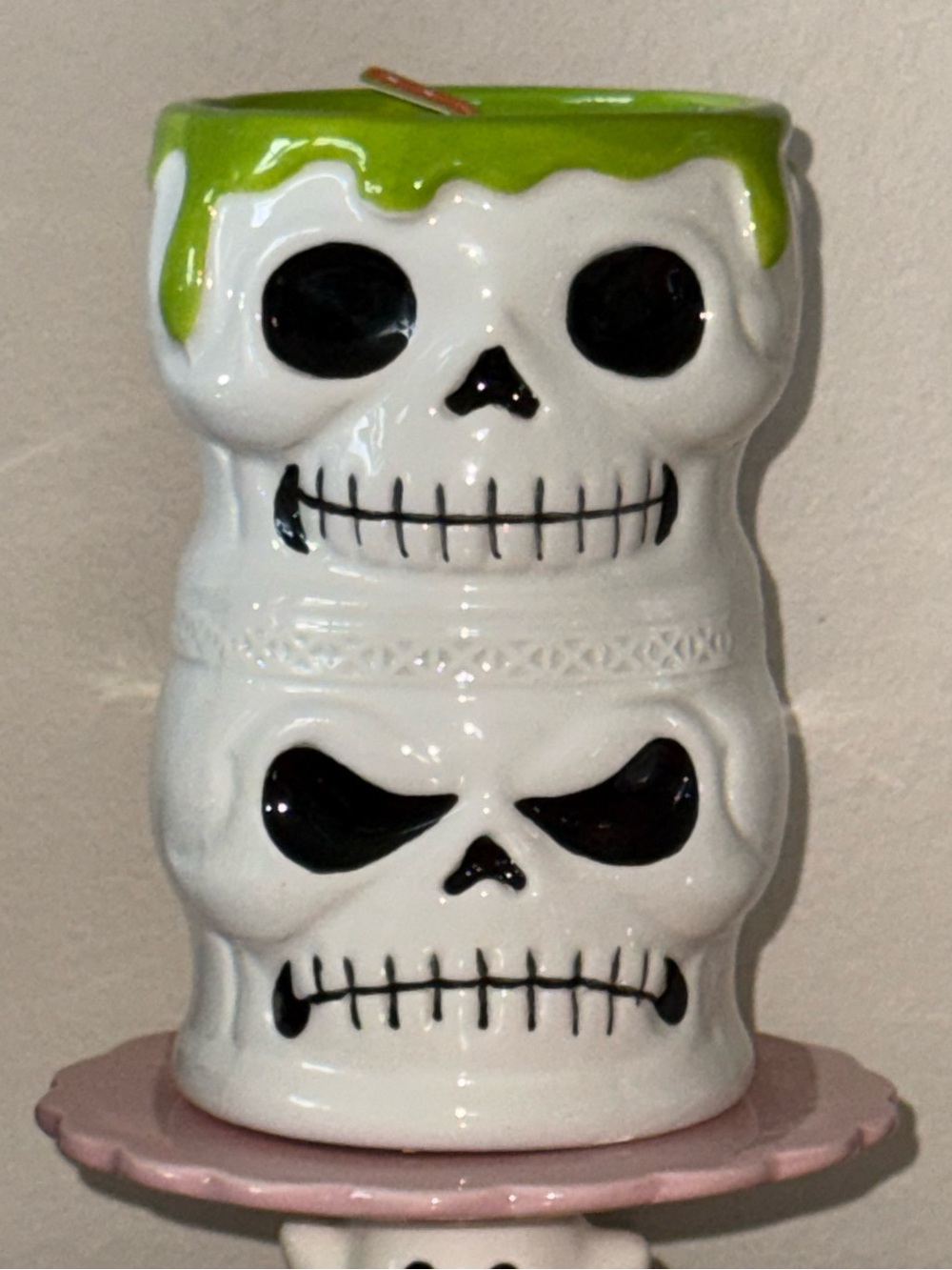 DW Home Cursed Coconut Stacked Skull Candle
